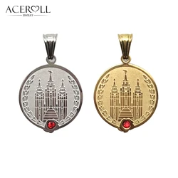 ACEROLL Stainless Steel Pendant of Salt Lake Temple Medal for Young Virtuous Woman LDS Church for Mormon
