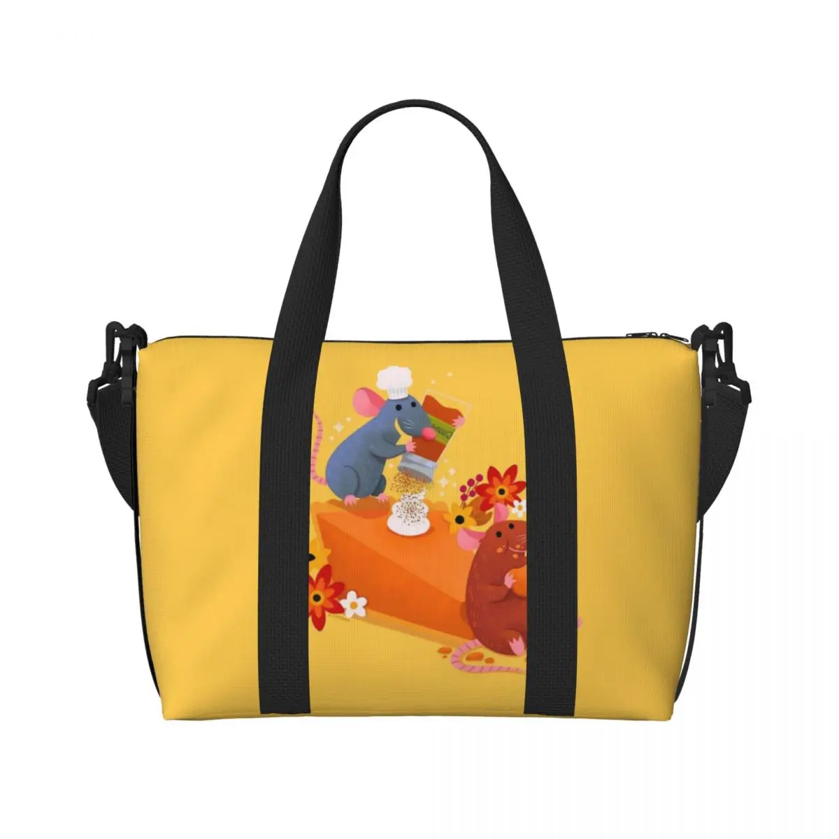 

Пляжная сумка-тоут с принтом «Рататуй» для женщин, очень большая, для спортзала, путешествий и шопинга