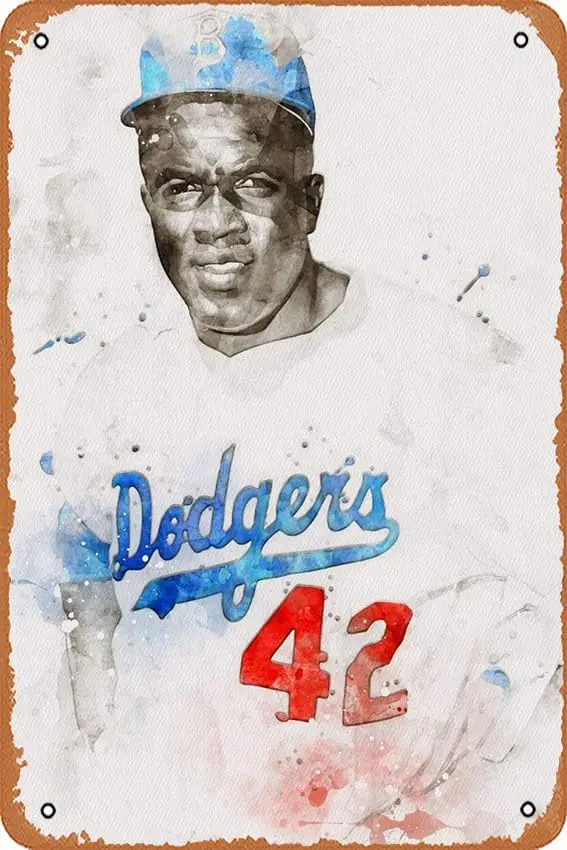 Dreyooy Baseball Poster Jackie Robinson Poster Wall Art 12