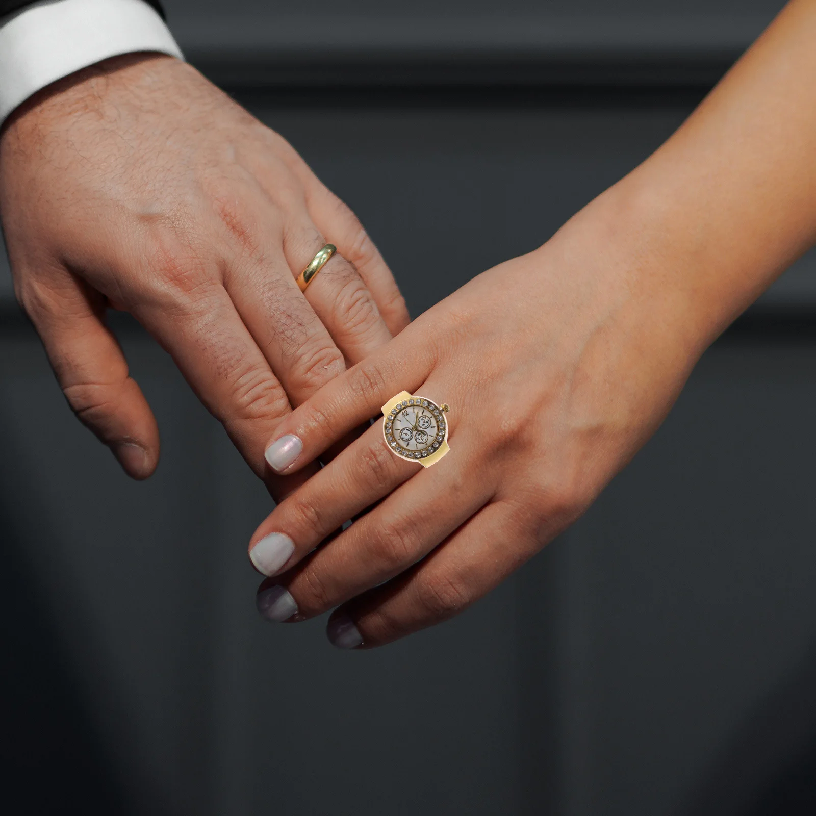 

Stylish Ring Watch with Accurate Quartz Movement Comfortable Fit for Daily Wear Festival Gift Idea Finger Ring Watch