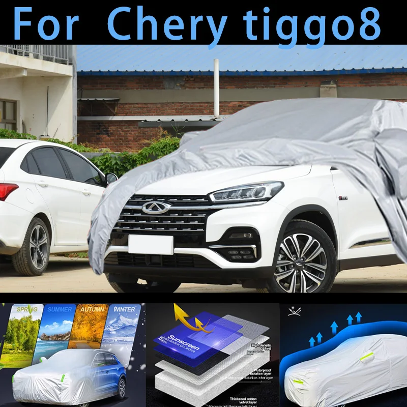 

For Chery tiggo8 Outdoor Protection Full Car Covers Snow Cover Sunshade Waterproof Dustproof Exterior Car cover protection