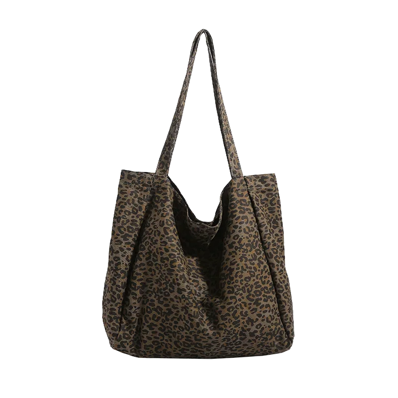 Large Capacity Canvas Hasp Women\'s Tote Bags 2024 Best-selling Leopard Print Top-Handle Bags High Quality Female Shoulder Bags