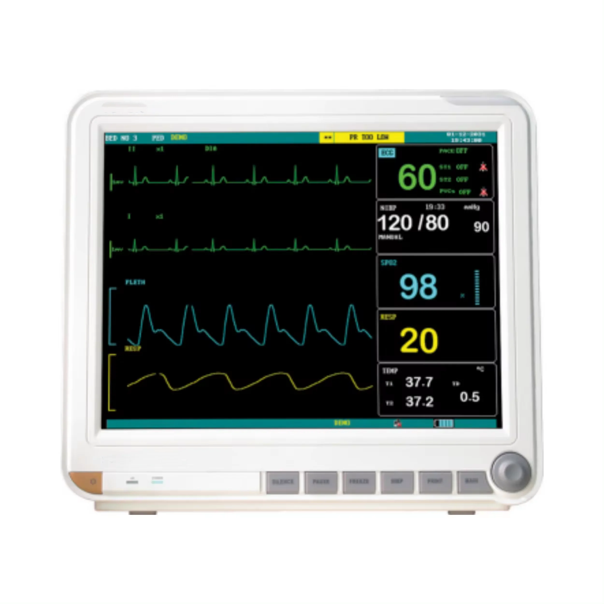 7 Vital Signs for Veterinary  Portable Multi-Parameter Patient Monitor with ETCO2 Function Hospitals Clinics Animal