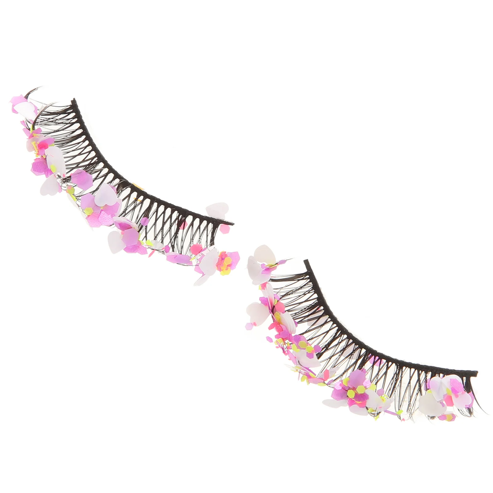 

1 Pair Sparkly False Eyelashes Colored Lash Extensions Natural Looking Fake Lashes Reusable Makeup Cosplay Wispy Curl Lashes