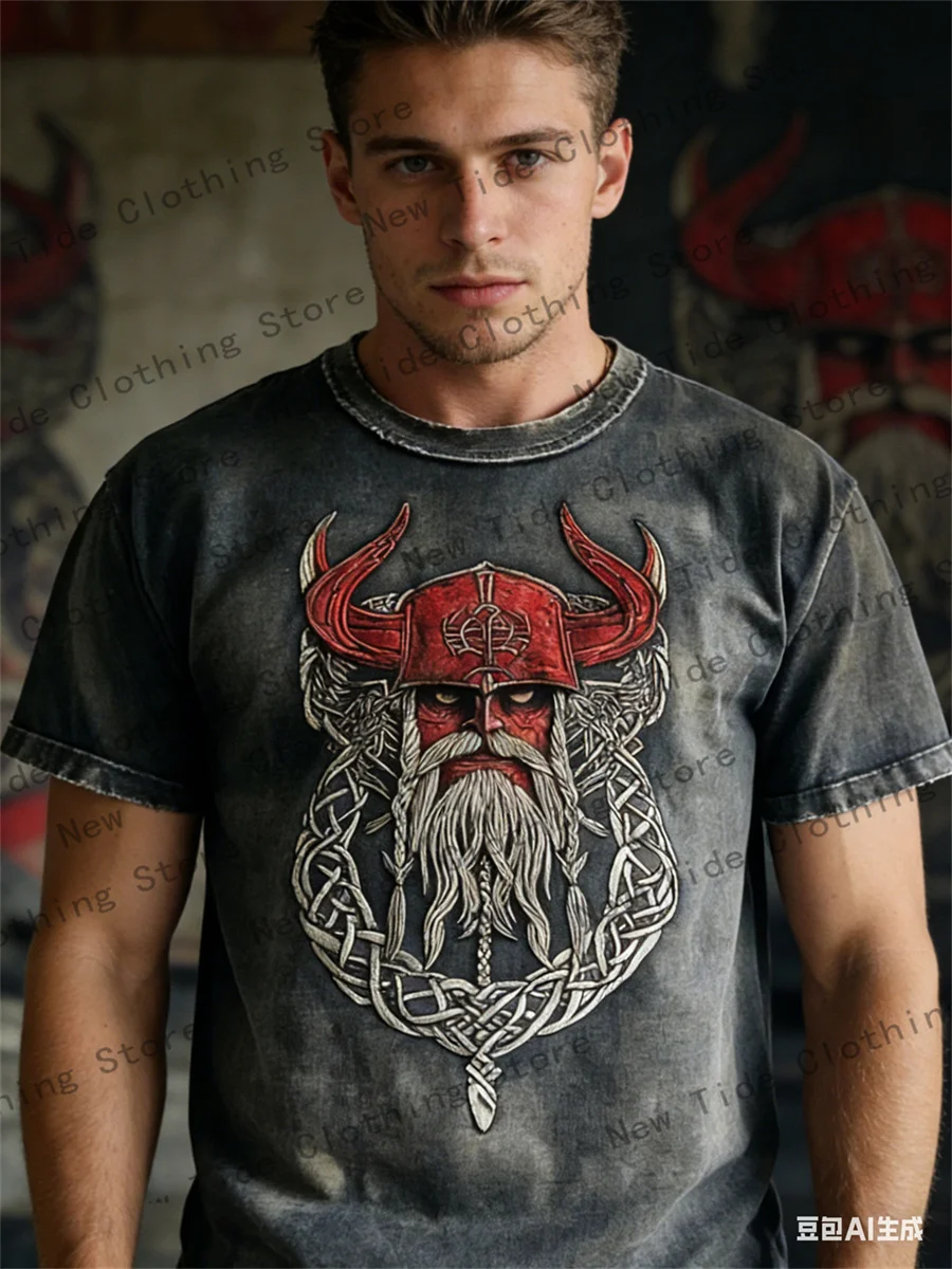 

Мужская футболка с 3D-принтом в этническом стиле с изображением волка, спортивный топ с коротким рукавом для фитнеса, уличная модная мужская футболка для активного отдыха