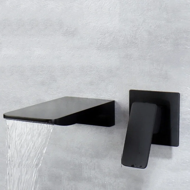 

Смеситель для ванны, большая платформа для хранения, водопад, смеситель для душа в ванной комнате, настенный латунный корпус