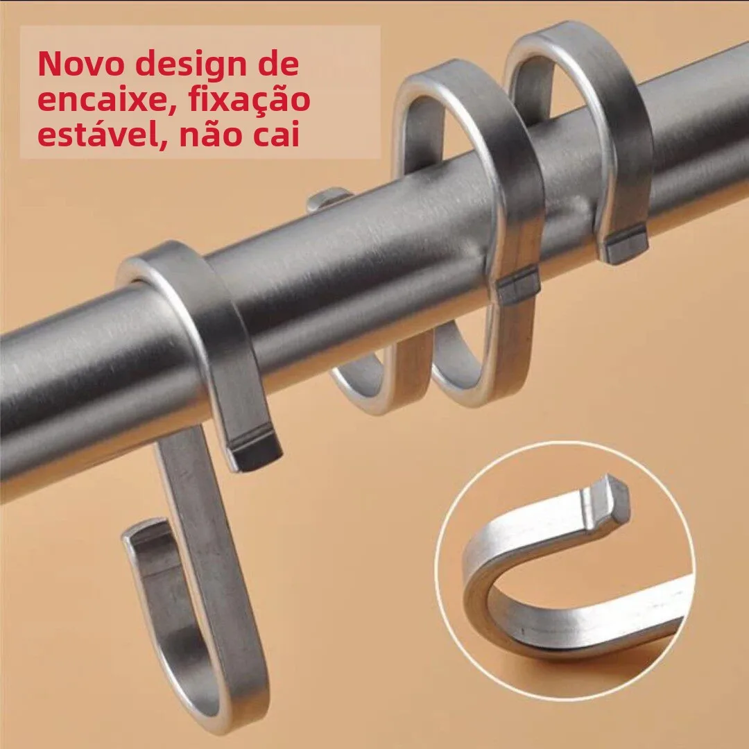 Gancho Duplo em S para Dormitório, Aço Inoxidável Sólido e Reforçado, para Uso na Cozinha, Exposição em Barracas e Suporte de...