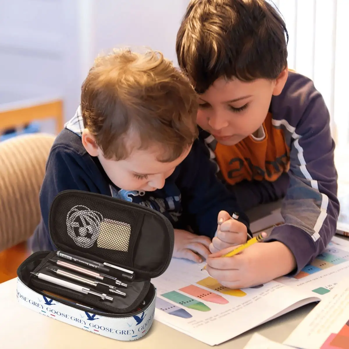 Серый гусиная водка пенал для детей школьная коробка для ручек пенал канцелярские принадлежности сумка-держатель для ручек