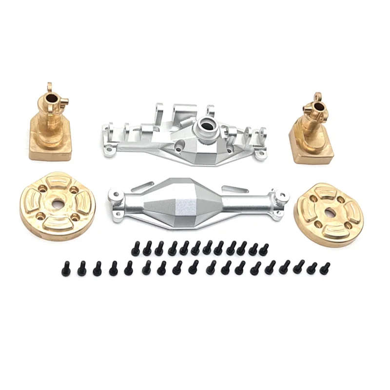 

ABWE-RC Car Upgrade Rear Axle Housing Brass Rear Cup Door Axle Cover Kit For MJX 1/12 H12Y H12Y+ RC Car Upgrade Accessories Silv