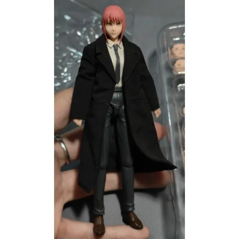 

1/12 Scale Toys Action Figure Asu 3.0 Black Windbreaker Jacket Cardigan Coat Clothes for 6" Chainsaw Man Figma Soldier Doll