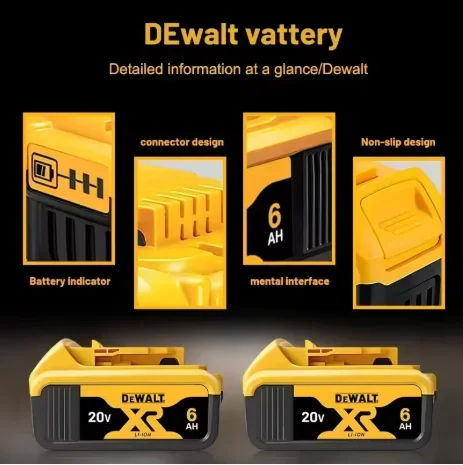 بطارية DEWALT الأصلية، 20 فولت، 6AH، بطارية ليثيوم أيون قابلة للشحن، DEWALT، DCB115، DCB118، شحن سريع، بطارية أداة DEWALT #5