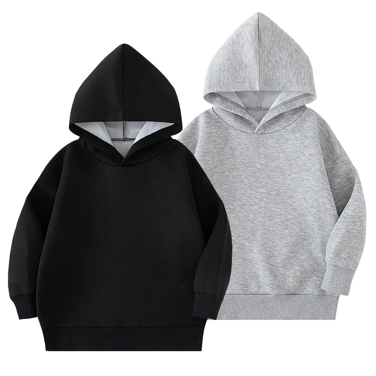 Children's Spring and Autumn Solid Color Hoodie for Boys and Girls Casual Sports with Hat Top Comfortable Outdoor Windproof Coat