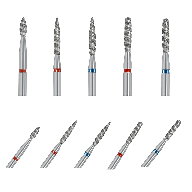 Broca de polimento de unhas de diamante Tornado Flame Cutícula Broca de manicure Acessórios de rebarba rotativa Ferramenta de polimento de unhas fresas