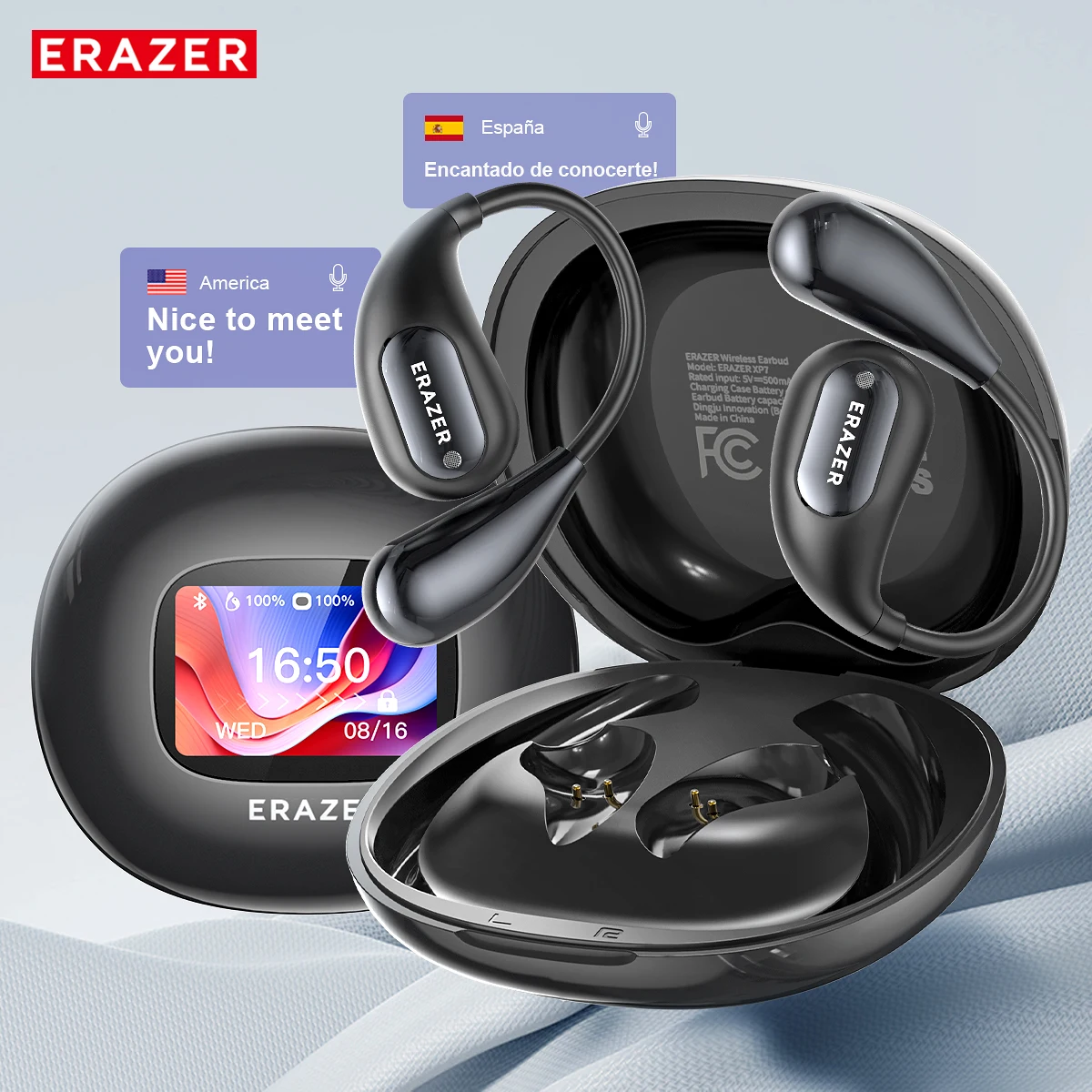 Wireless Headphones ERAZER XP7 Face-to-Face Translation Bluetooth Earphones WirelessHeadset ASMR APP Translation Earbuds