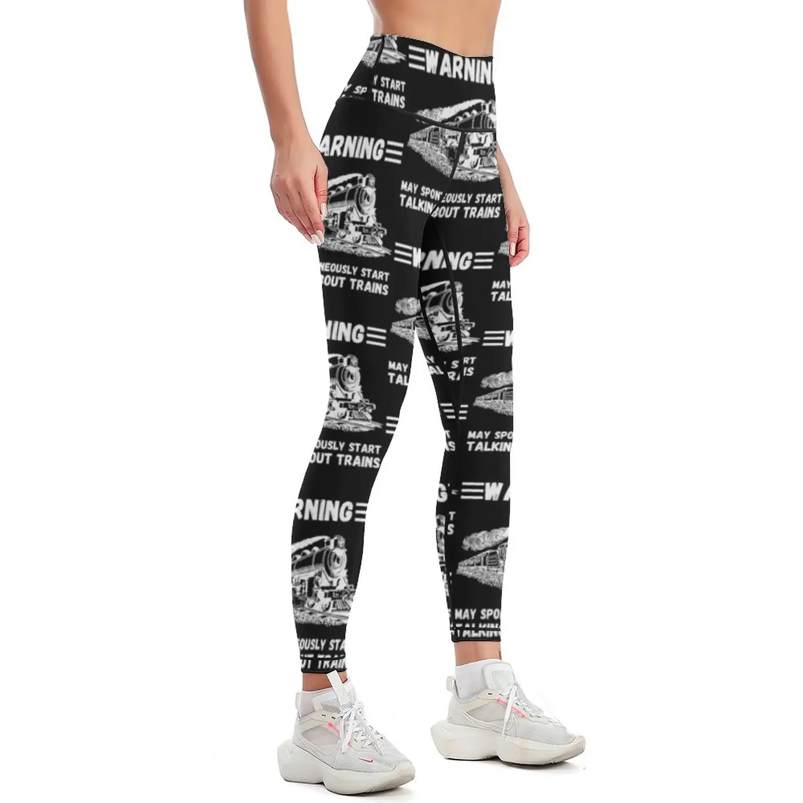 WARNING May Spontaneously Start Talking About TRAINS Leggings for girls sport pants Clothing fitness Womens Leggings