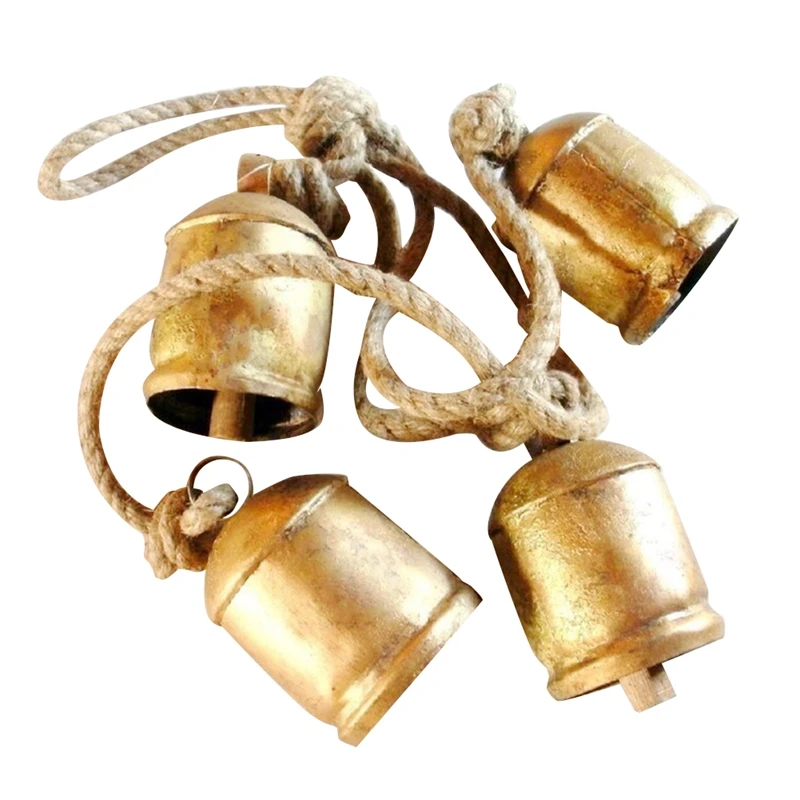 Brass Cow Shabby Chic Rustic Style Simple Metal Hanging Giant Cow Bell Decorations Easy To Use