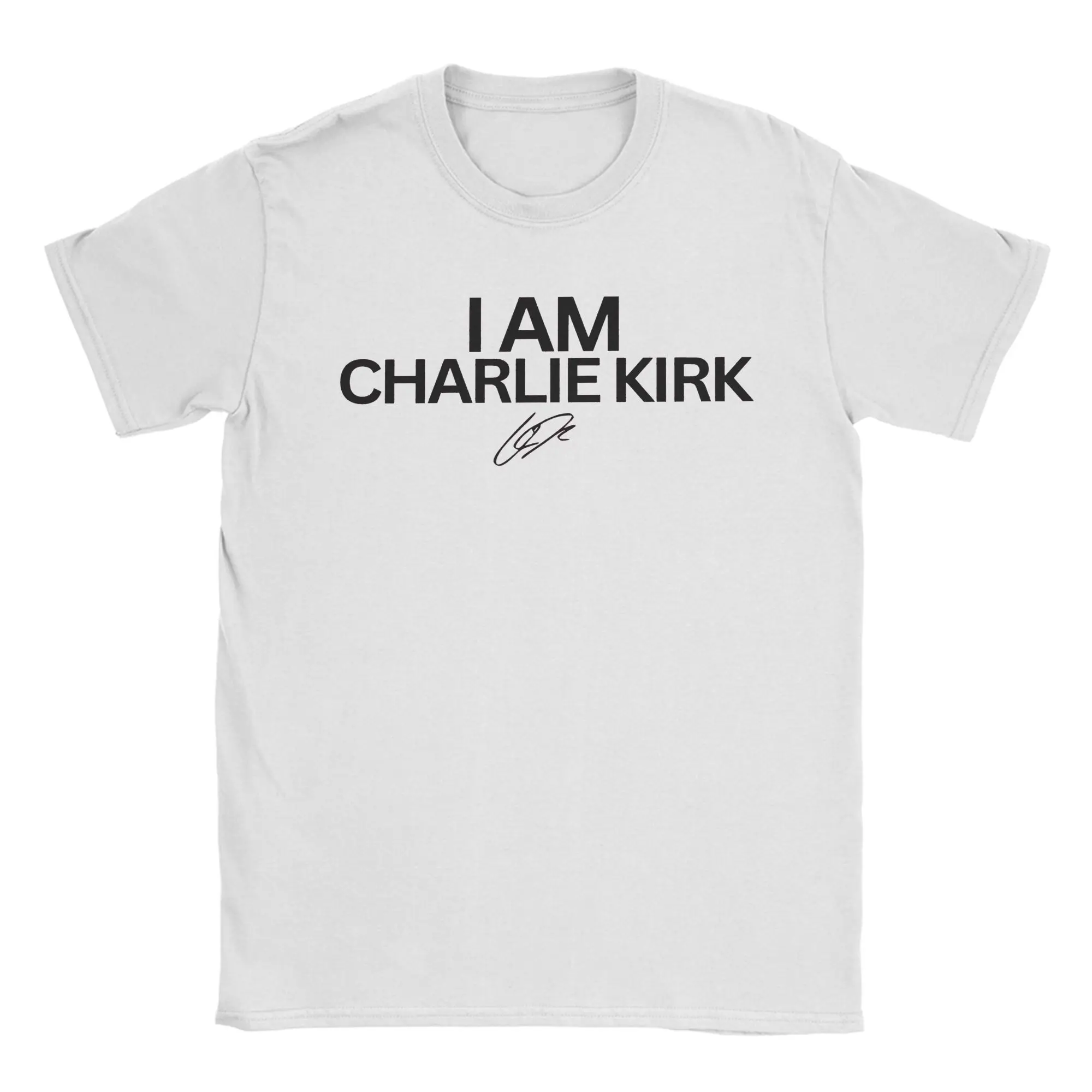 I Am Charlie Kirk T Shirt Summer  Novelty T-Shirts Pure Cotton O Neck Oversized Clothing Short-Sleeve Streetwear Tops