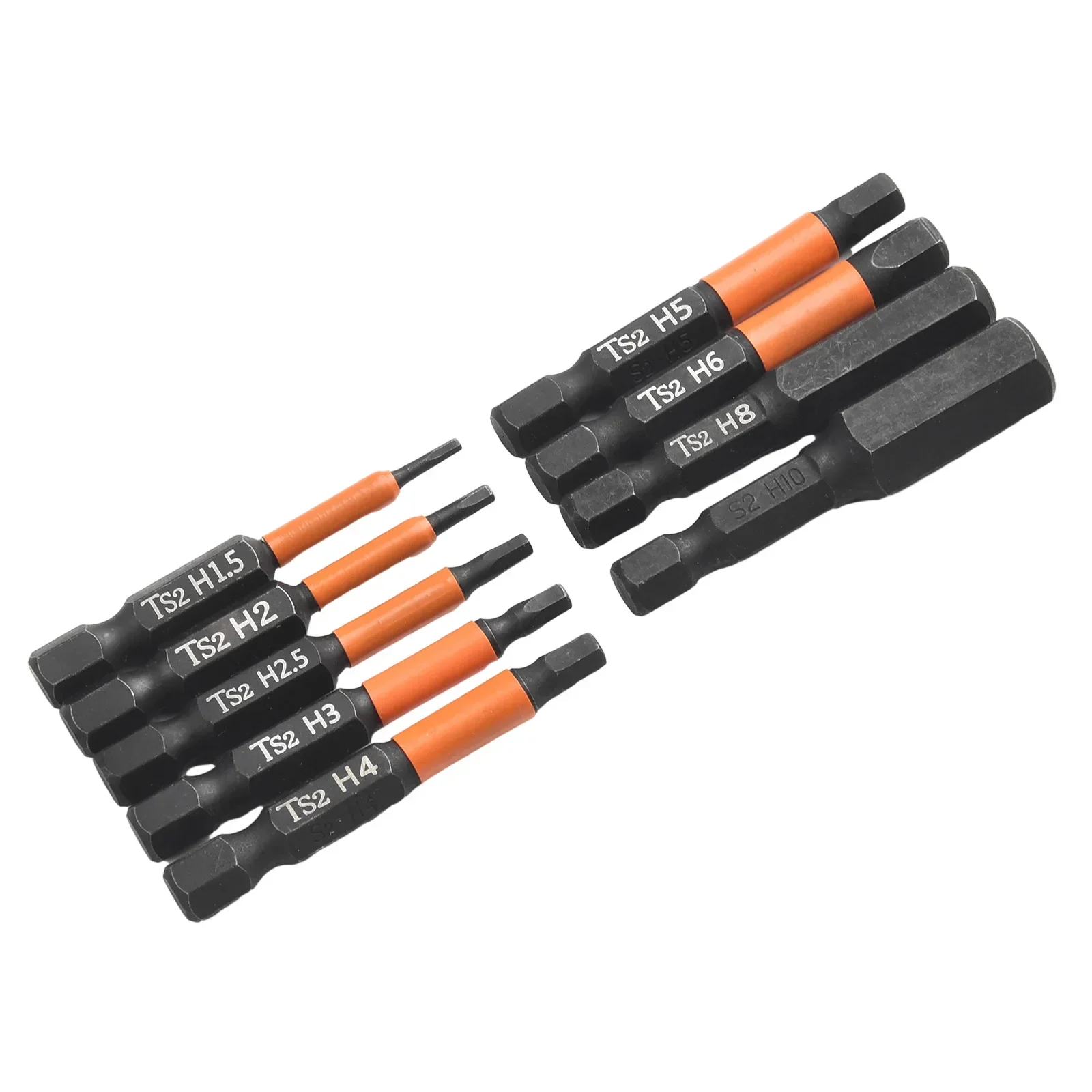 Electric Screwdriver Screwdriver Bits Work Sites DIY Home Projects Hex Shank Orange Power Drill 50mm Length 9pcs Set Black