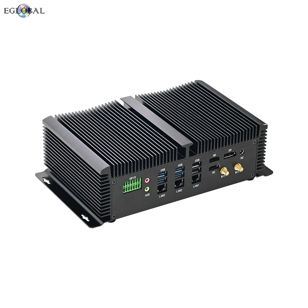 EGLOBAL-Mini PC industriel Windows 10, i5, 1235U, i7, 1255U, 8COM, RS232, RS485, RS422, 3LAN, 2DDR5, 2NVcloser, SSD, GPIO, HDMI, DP, PC sans ventilateur