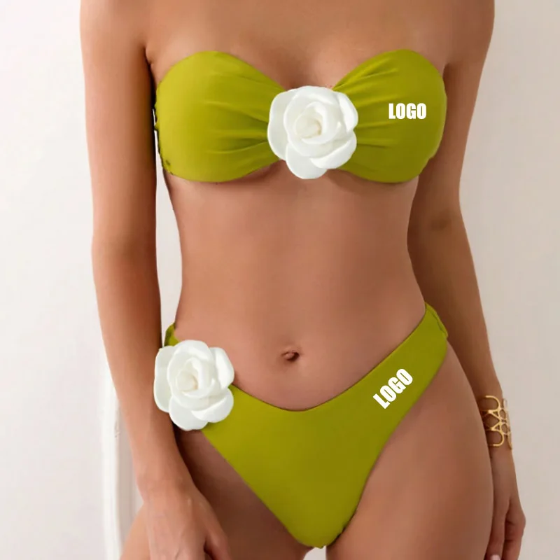 

Новинка 2024, Женский трехмерный купальник с разрезом и логотипом на заказ, модное и сексуальное бикини для пляжного отдыха