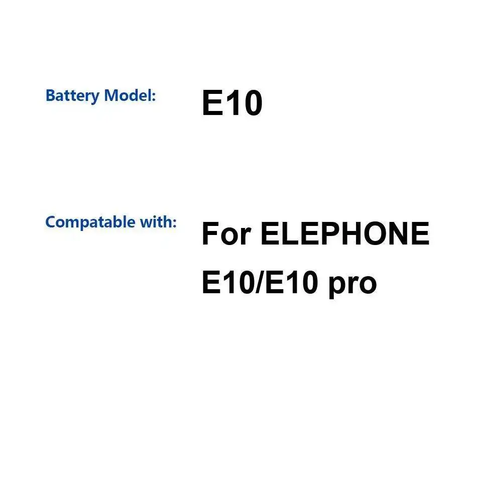 

Для аккумулятора мобильного телефона Elephone E10 Pro надежная мощность 4000 мАч
