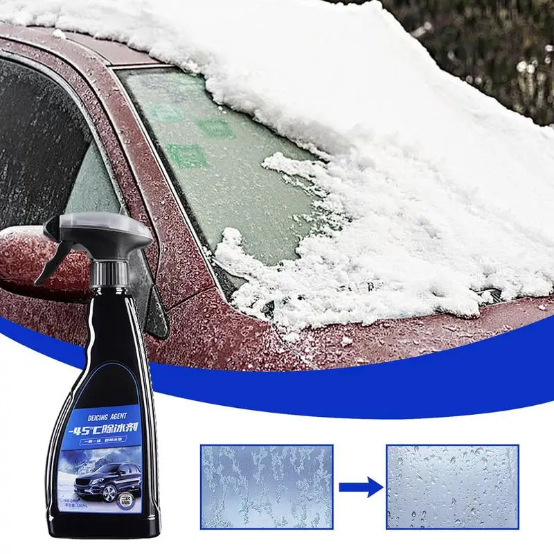 Windshield Defroster Spray 500ml Easily Melts Ice Frost Spray Auto Windshield Deicing Spray Fast Ice & Snow Melting Spray For