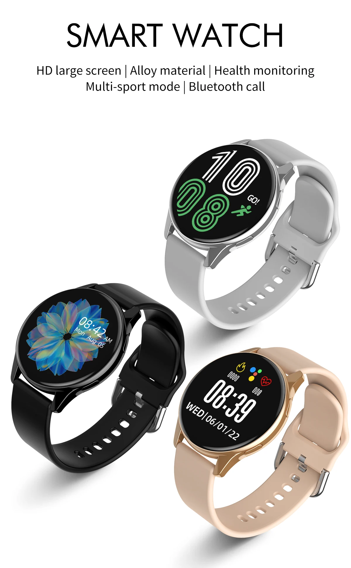 

New 2023 T2 Pro Smart Digital Watch Round Smartwatch Waterproof Bluetooth Calls Couple Watches Men Women Fitness Bracelet Custom
