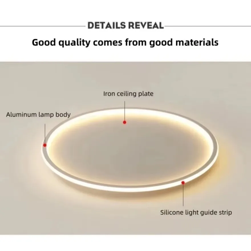 Modern LED Ceiling Light Extremely Simple and Ultra-thin Circular Home Light Bedroom Living Room Corridor Study Decoration Light