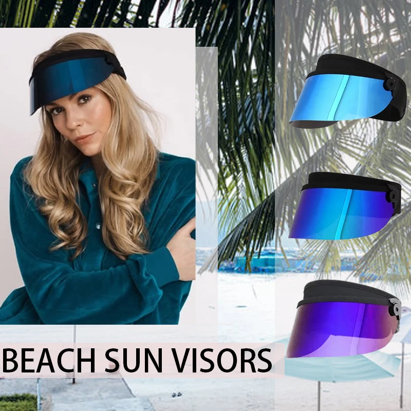 Shorty Blue Series Sun Hats Summer Ladies Men Golf Cap Adjustable Mirror Bling Cool Water Play Sport Solar Protection Visors