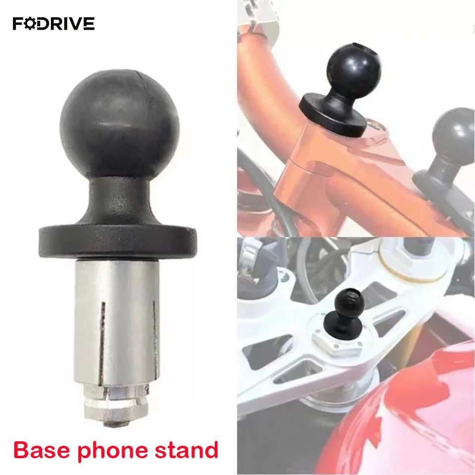 Motorcycle Bike Aluminum Mount Fork Stem Base Set W/ Ball Head For RAM Mount Compatible With A Variety Of Connecting Rod/bracket