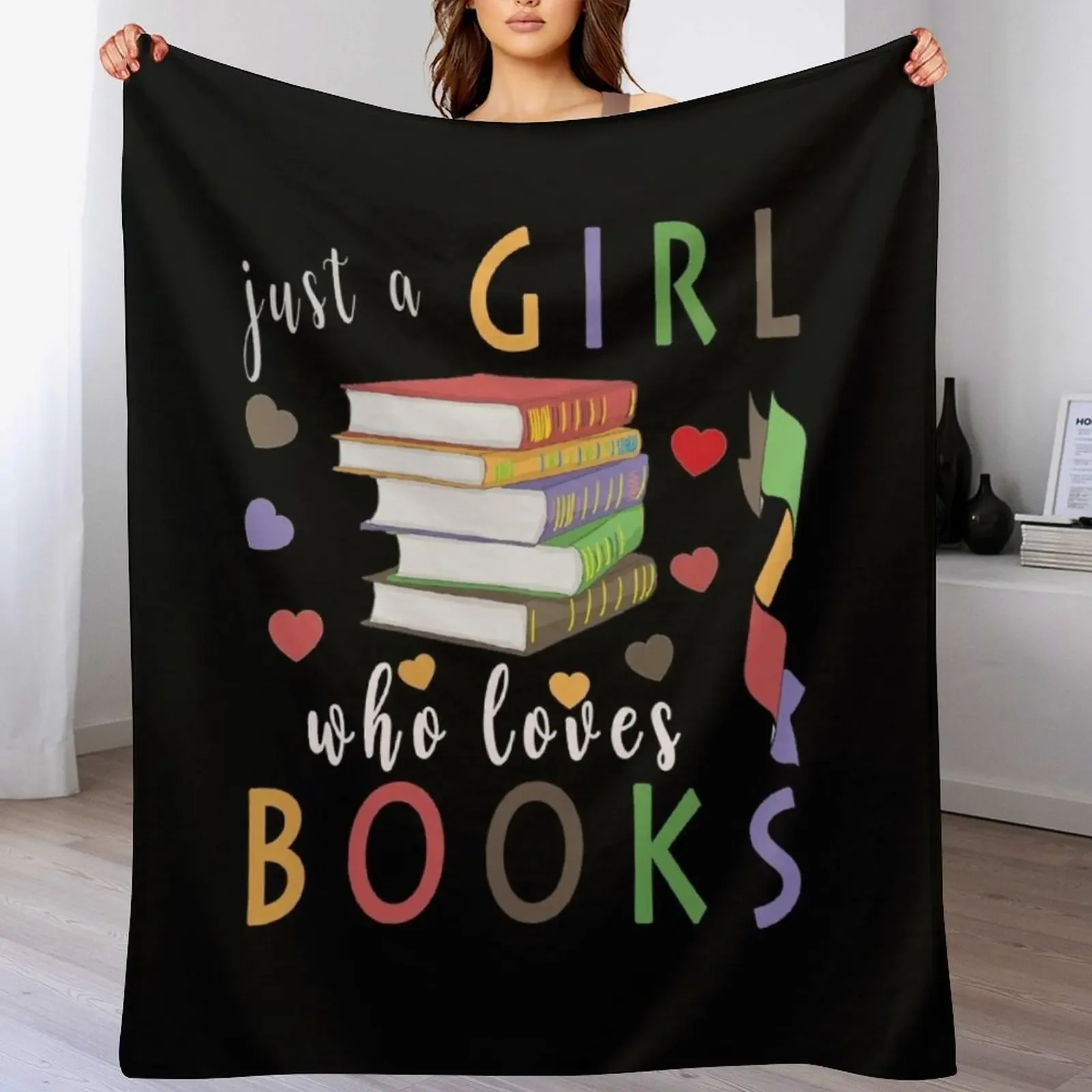 

Copy of just a girl who loves books Throw Blanket Soft Warm Blanket Gift for Grandparents