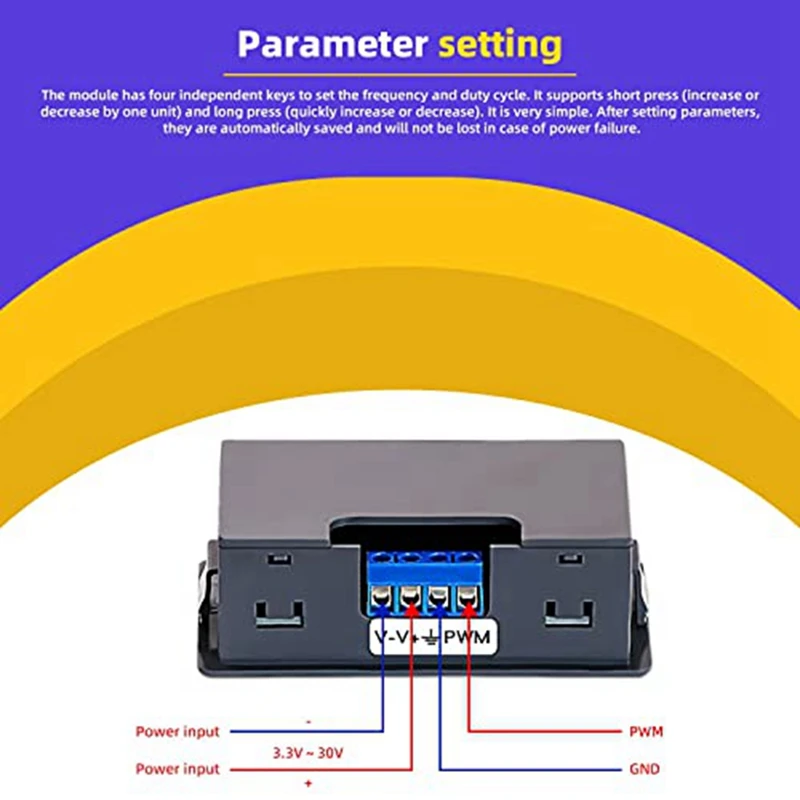 Adjustable Signal Generator, PWM Pulse Frequency Duty Cycle Rectangular Wave Square Wave Signal Generator 3.3-35V 5-30MA-A27I