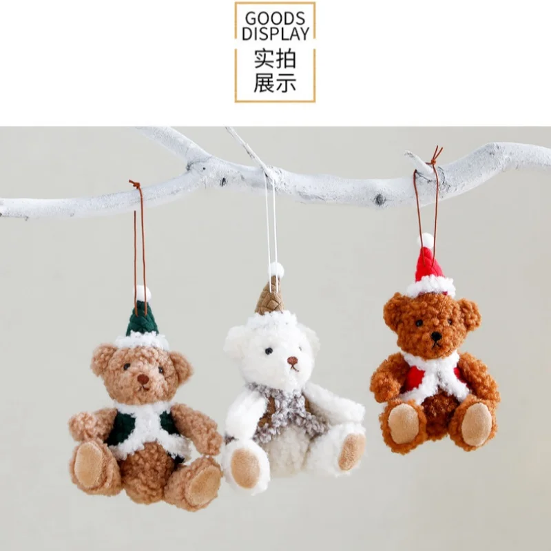 

1Pcs Cute Hanging Christmas Hat Bear Christmas Decoration Couple Holiday Gift Vest Bear Party Christmas Tree Decoration