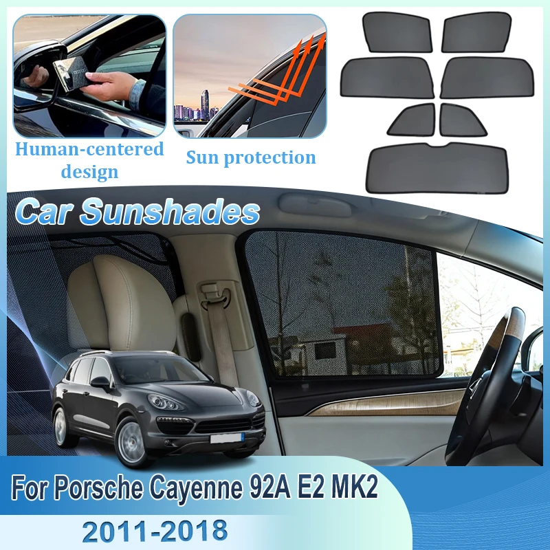 

For Porsche Cayenne 92A E2 MK2 2011-2018 Visor Car Mesh Sun Shade Heat Insulation Net Mesh UV Protection Car Shading Accessories