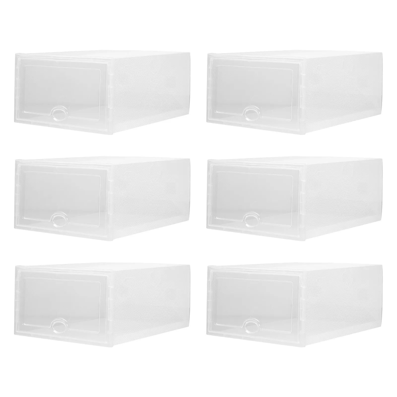 

Набор из 6 прозрачных пластиковых коробок для обуви, сверхпрочные, штабелируемые, водонепроницаемые, грязеотталкивающие, для дома и магазина