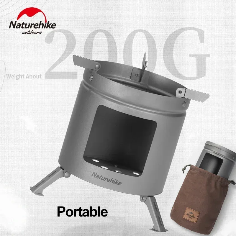 Imagem -04 - Naturehike Mini Fogão a Lenha Queimador Forno de Titânio Braseiro Camping Cozinha Panelas para Dia. Pote Portátil Leve de 520 cm