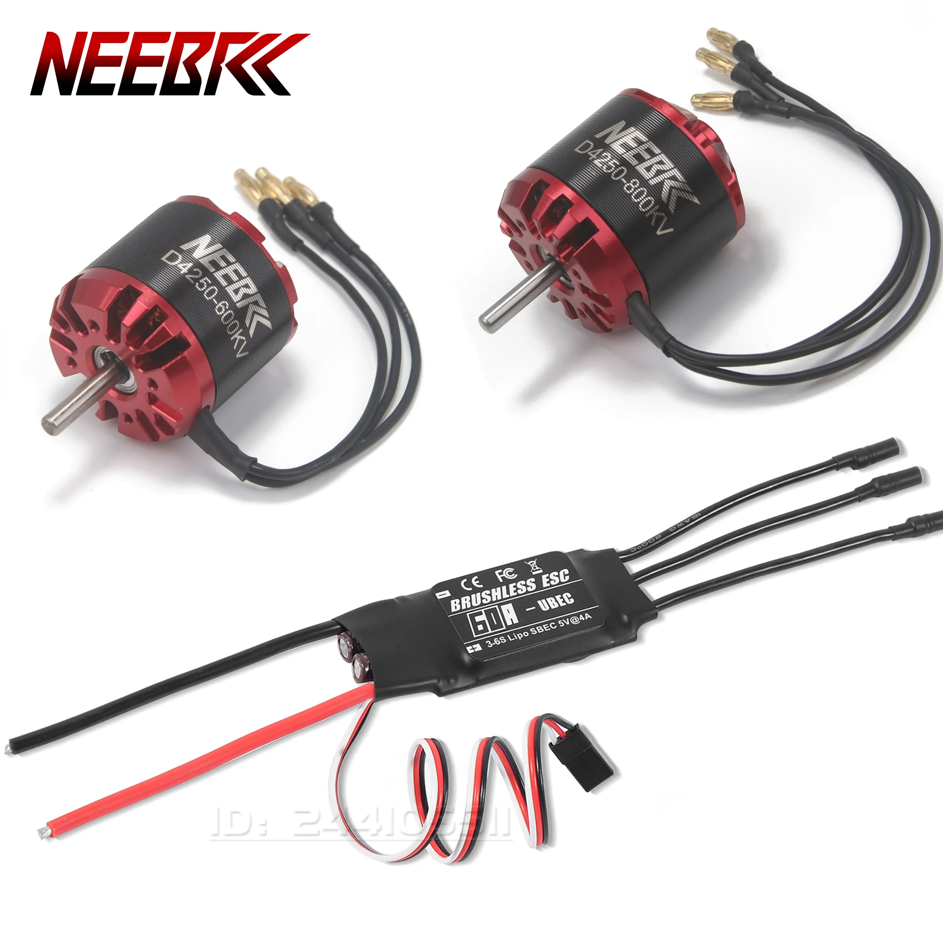 4250 Brushless Motor 600KV 800KV 3-7S w 60A ESC Speed Controller for RC FPV Fixed-Wing Racing Drone Aircraft Multicopter Part