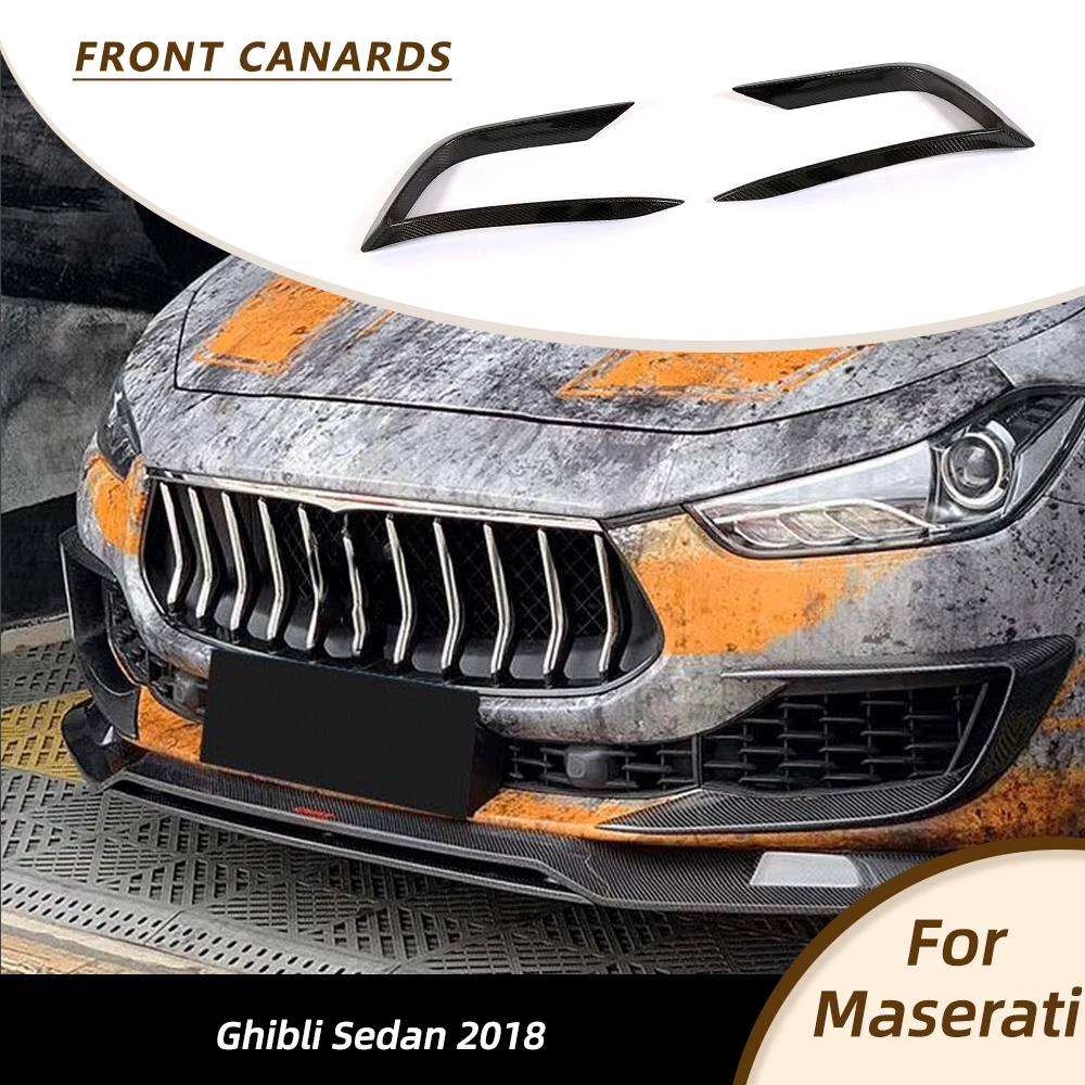 

Car Front Bumper Canards Fins Splitters For Maserati Ghibli Base Sedan 2018 Car Racing Front Canards Air Vents Carbon Fiber