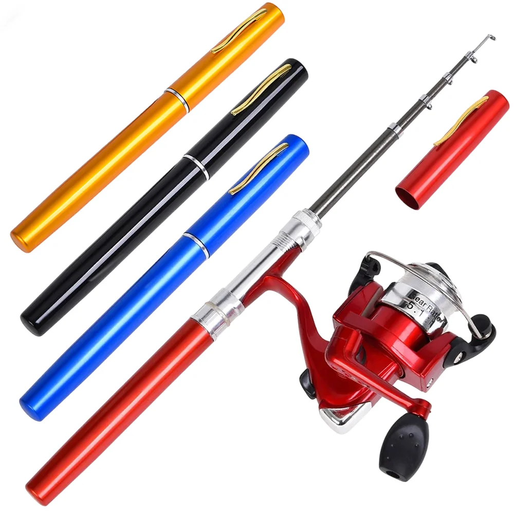 

Mini Telescopic Fishing Rod Portable Pocket Fishing Pole 1/1.2/1.4/1.6M Pen Shape Folded Fishing Rod Without Reels Wheel