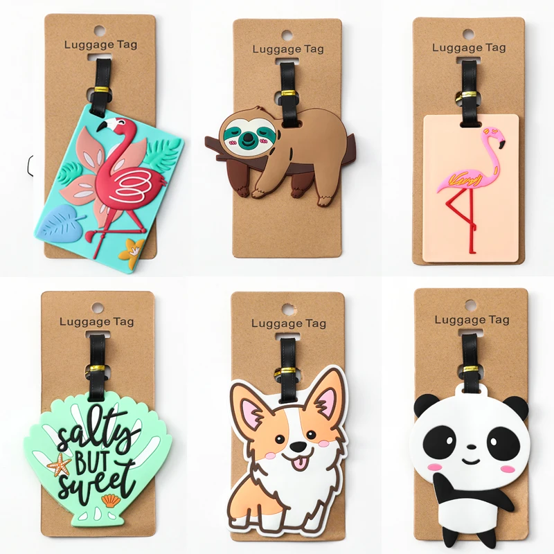 

New Travel Accessories Luggage Tag Creative Corgi &Cat Suitcase Fashion Style Silicon Portable Travel Label ID Addres Holder