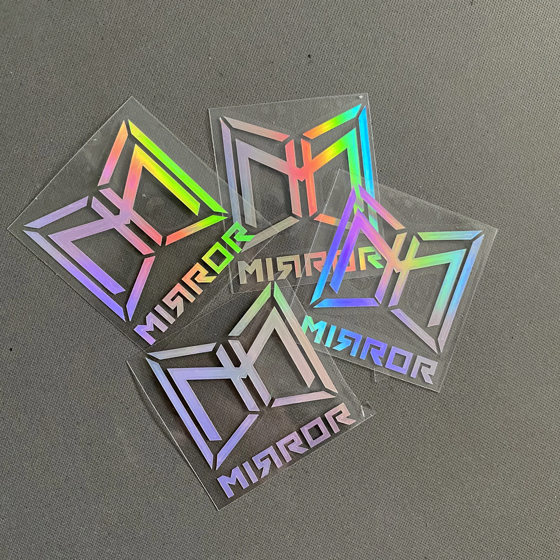 rainbow chameleon personalized holographic transfer 3D sticker custom self-adhesive label waterproof glitter logo shiny decal