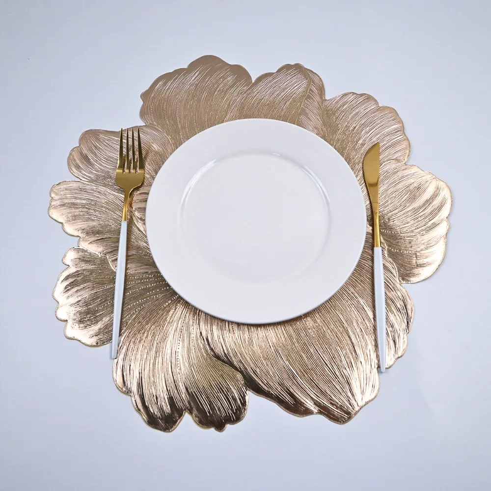 الشمال نمط لوتس على شكل مكان حصيرة قابل للغسل مقاومة للحرارة الجدول حصيرة النفط برهان الفاوانيا زهرة العزل الوقايات #4