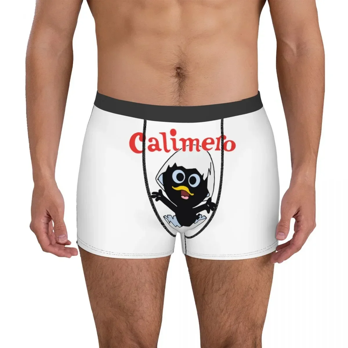 Men Calimero Underwear Cartoon Hot Boxer Shorts Panties Homme Mid Waist Underpants S-XXL