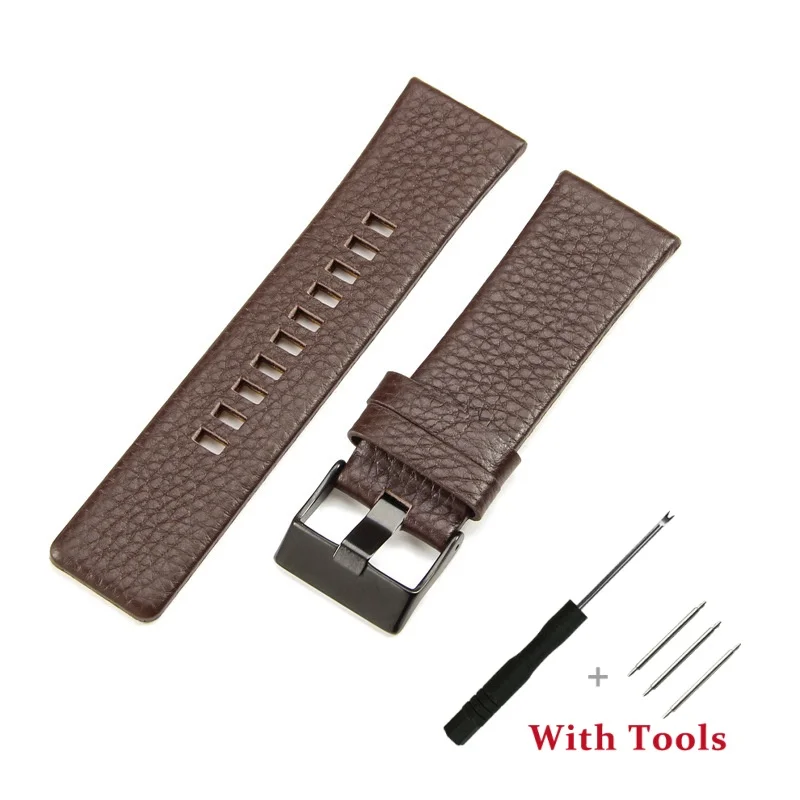 22mm 24mm 26mm 28mm 30mm Lychee Grain Calfskin Leather Watch Strap Replacement for Universal Watch Bracelet with Tool