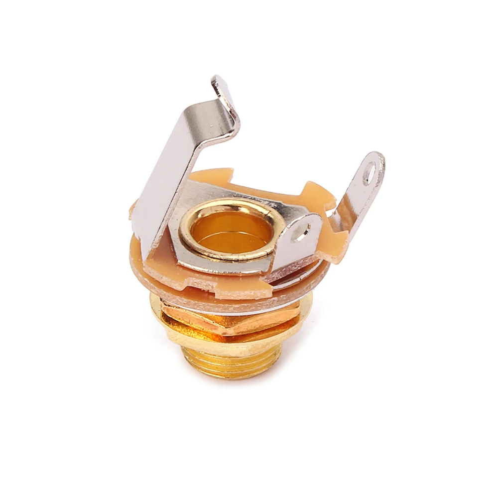 

10 PCS 1/4 Inch 6.35mm Mono Guitar Jack Socket Connector Guitar Pickup Output Jack Plug Socket Female Panel Mount For Acoustic E
