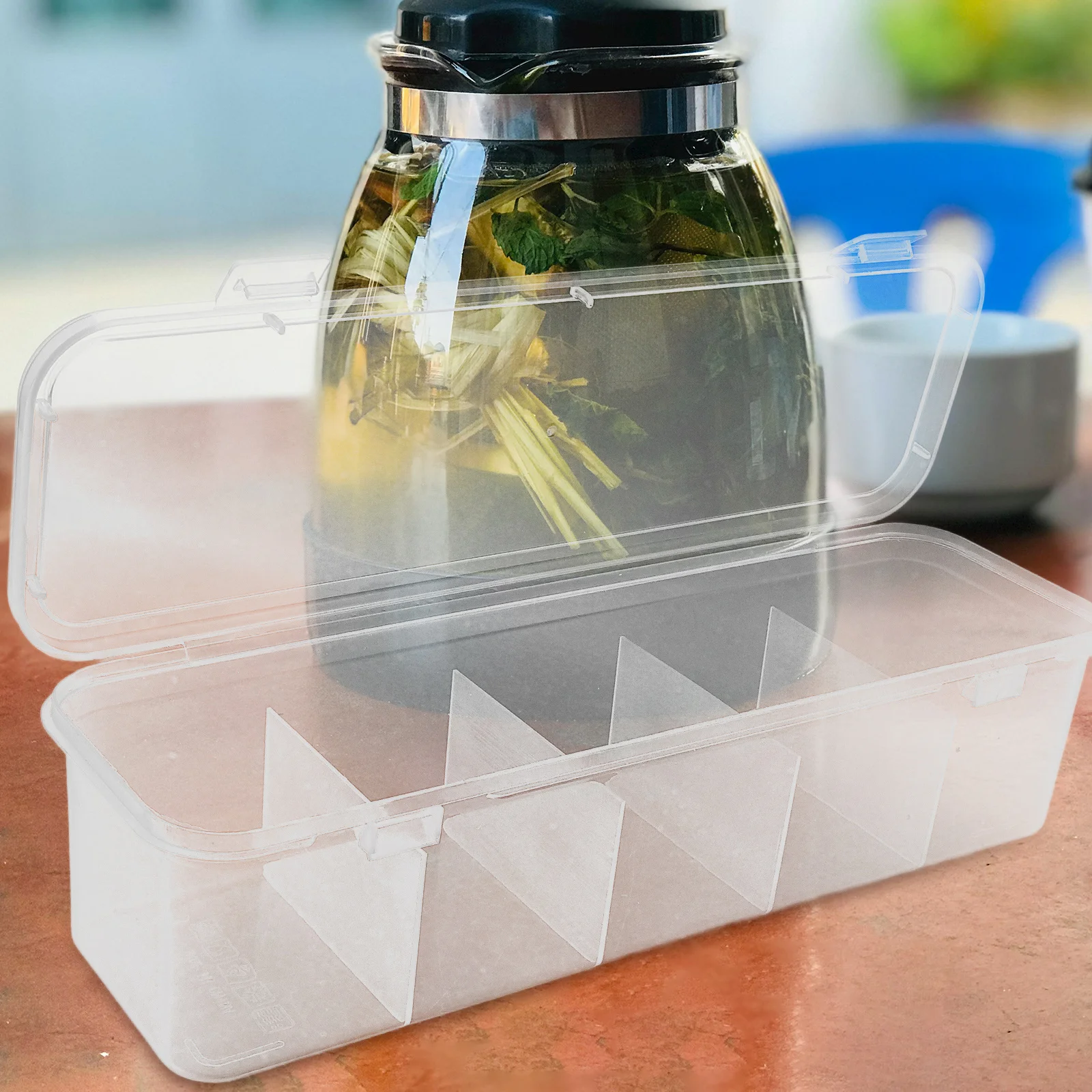 

Tea Bag Organizer with Lid Storage Box for Kitchen Restaurant Coffee Table Sugar Rack Case Holder Packet Pantry Tea Bag Box