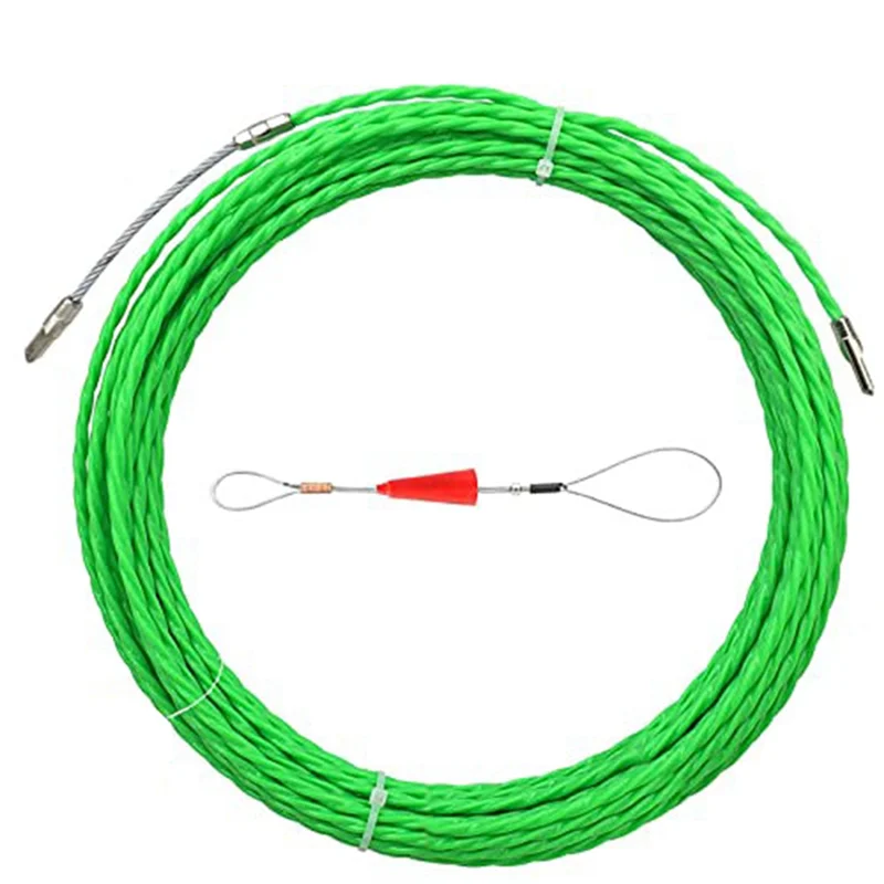 10M 33Ft Fish Tape Cable Puller Kit 4.5Mm PET Electrical Cable Puller Through Wall Wire Guide Device Threader