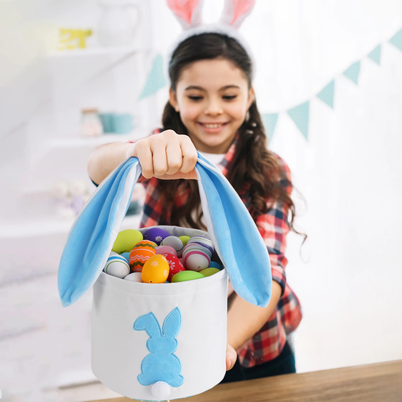 Cubos de conejo de pascua anudados a mano para niños, bolsos de juguete, cesta de conejo, regalo de Festival, decoración de fiesta