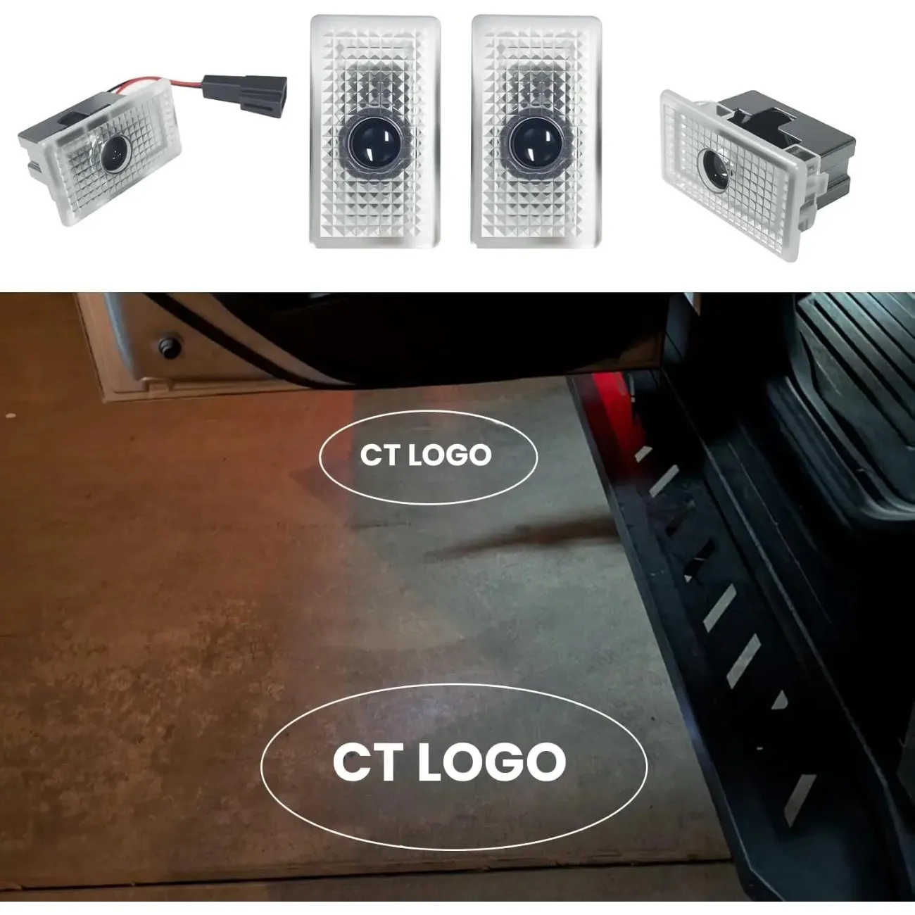 LED Car Door Welcome Light HD Light Projector Lamps Ultra Bright For Tesla Cybertruck Custom Logo Intelligent Automatic On/Off
