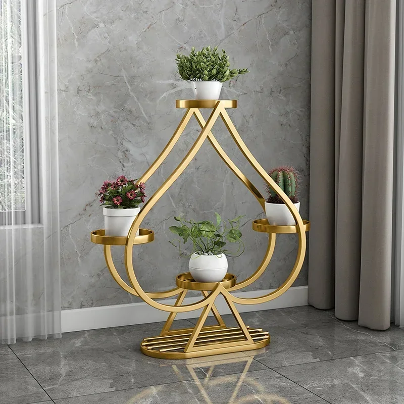 Light Luxury Multi-Layer Plant Stand Metal Flower Rack Balcony Decoration Stylish Indoor Gardening Display for Modern Homes